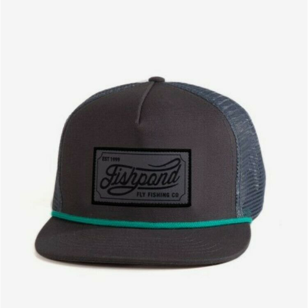 Fishpond Hat Cap Snap Back Adjustable Mesh Gray One Size Fishing Patch Rope